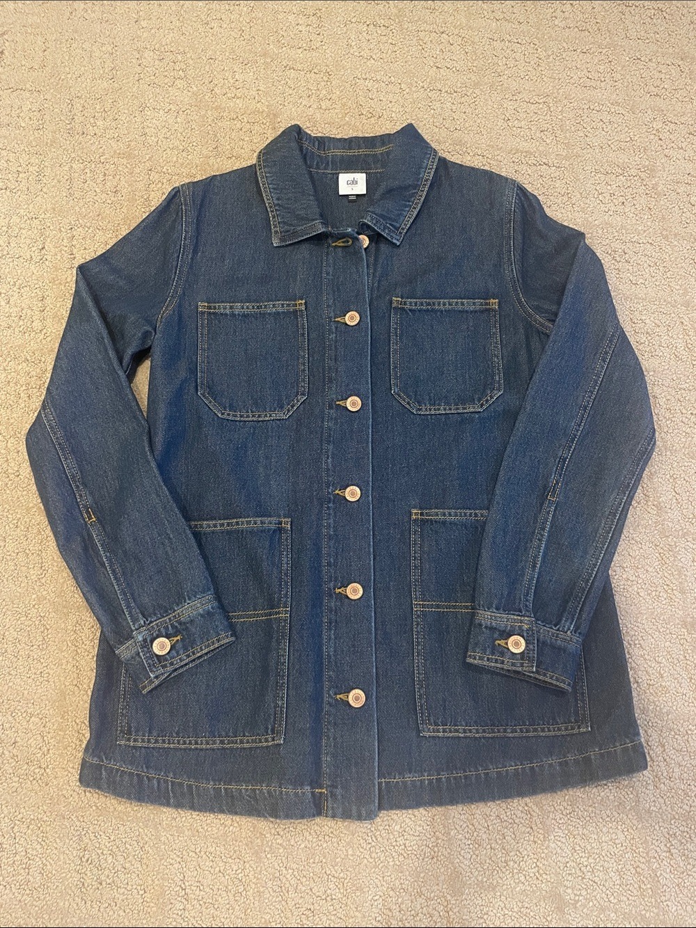 CAbi Indigo Denim Patch-Pocket Jacket